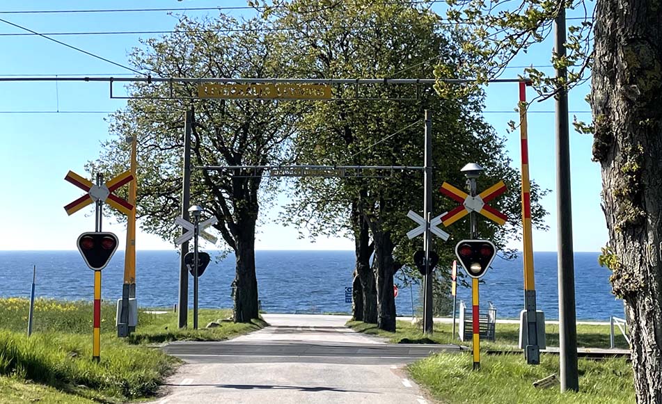 Tågkorsning vid havet